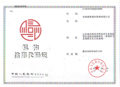 機構(gòu)信用代碼證
